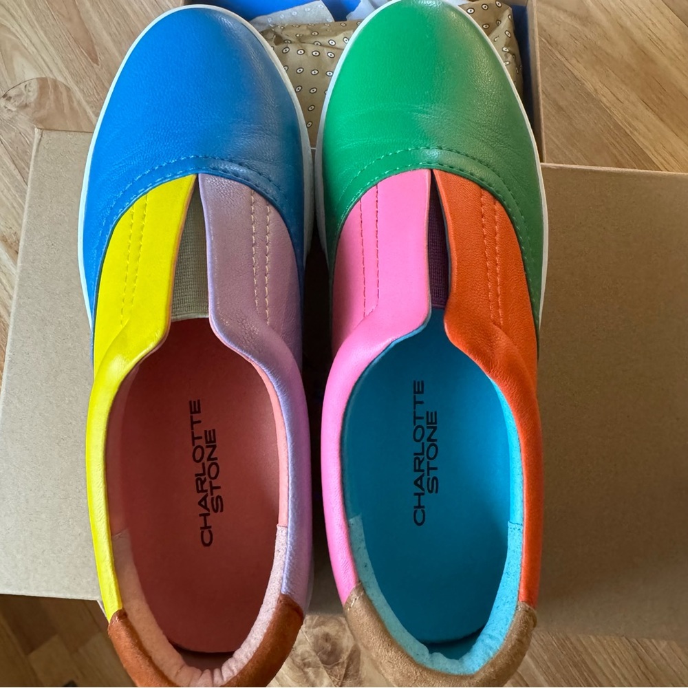 PRIDE Charlotte Stone Arianne colorful flats Carnival size 7 mismatched sneakers - Picture 9 of 16